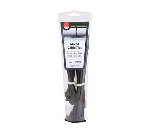 200 PCS Tube Mixed 200pcs Cable Tie Mixed Set of 200