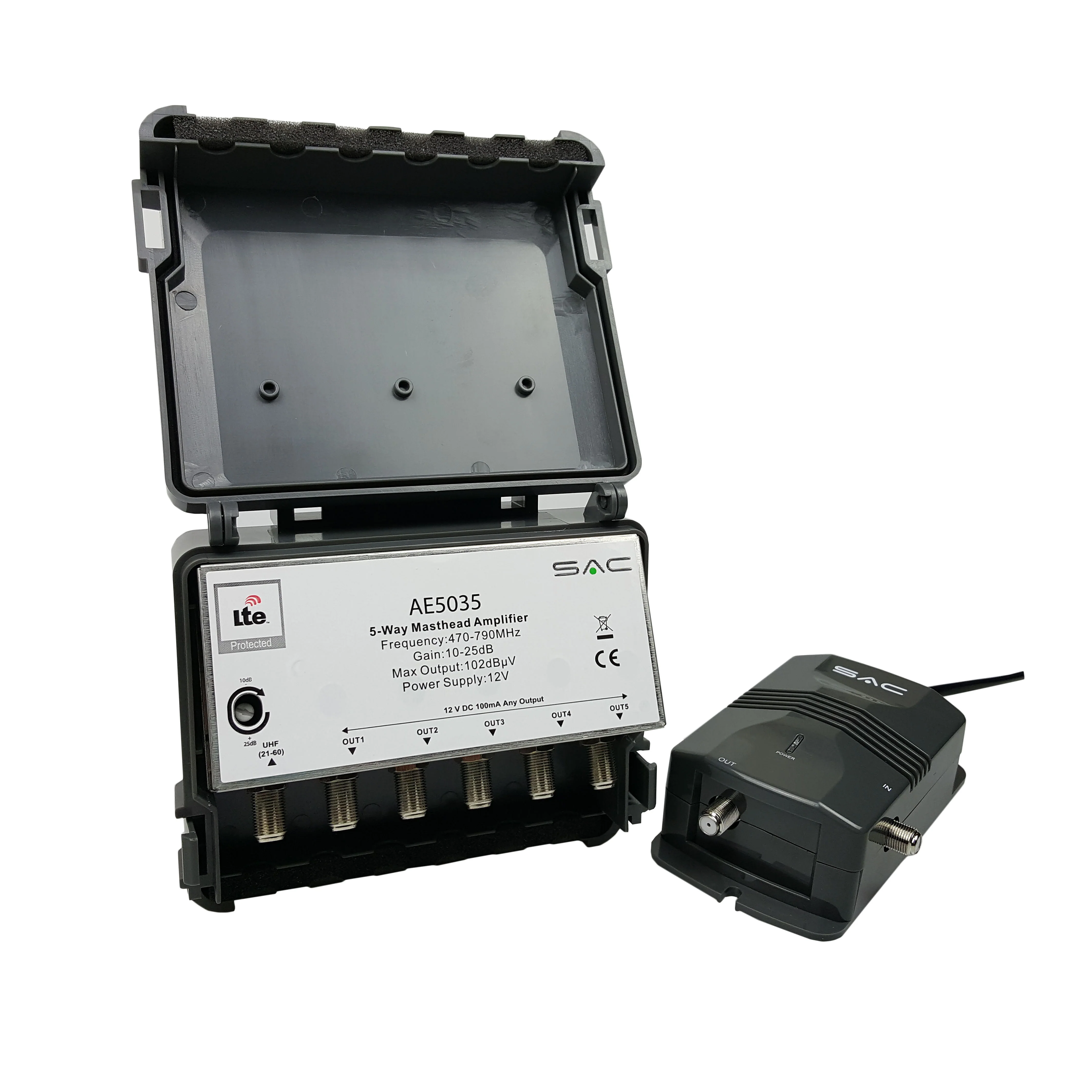 SAC 5 Way LTE Masthead Amp 10-25dB Variable Gain Kit