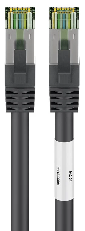 CAT 8.1 patch cable, S / FTP (PiMF), black, 0.5 m - Image 3