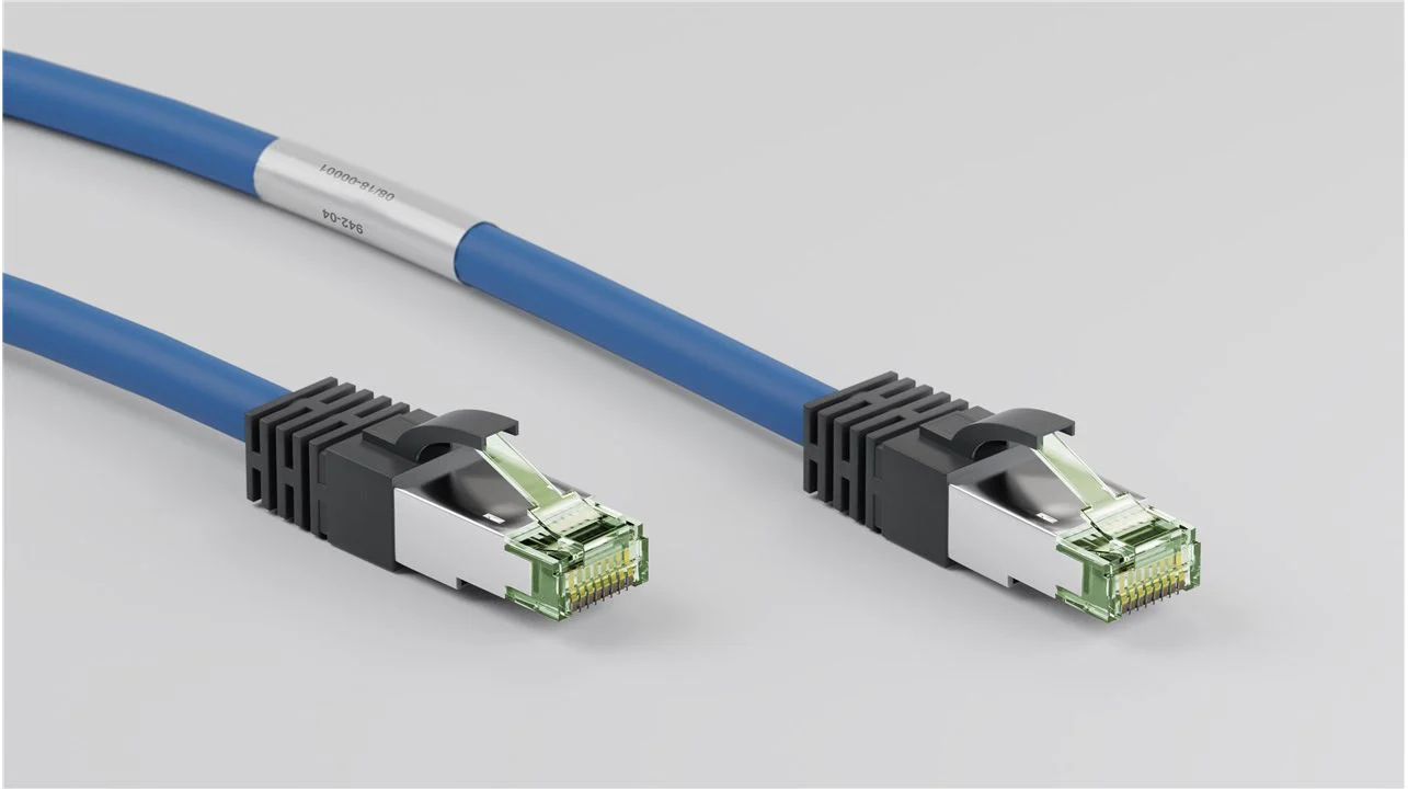 CAT 8.1 patch cable, S / FTP (PiMF), blue, 0.5 m