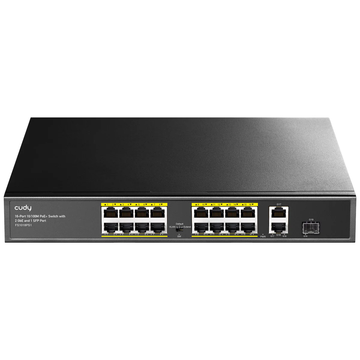 Cudy 16 Port 100M PoE+ Switch + 2 GB Uplink + SFP 200W - Image 2