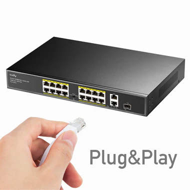 Cudy 16 Port 100M PoE+ Switch + 2 GB Uplink + SFP 200W - Image 5