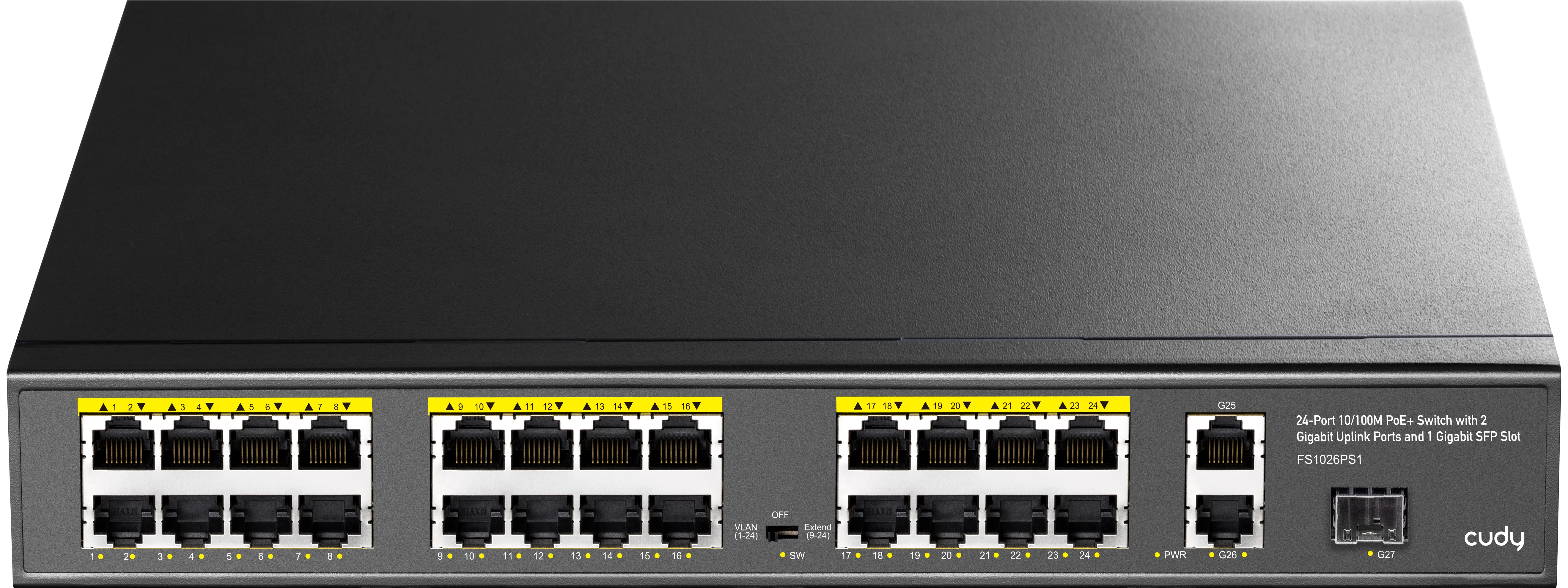 Cudy 24 Port 100M PoE+ Switch + 2 GB Uplink + SFP 300W - Image 3