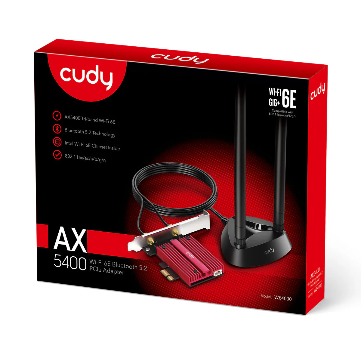 Cudy AX5400 Wi-Fi 6E Bluetooth 5.3 PCI-E Adapter - Image 3
