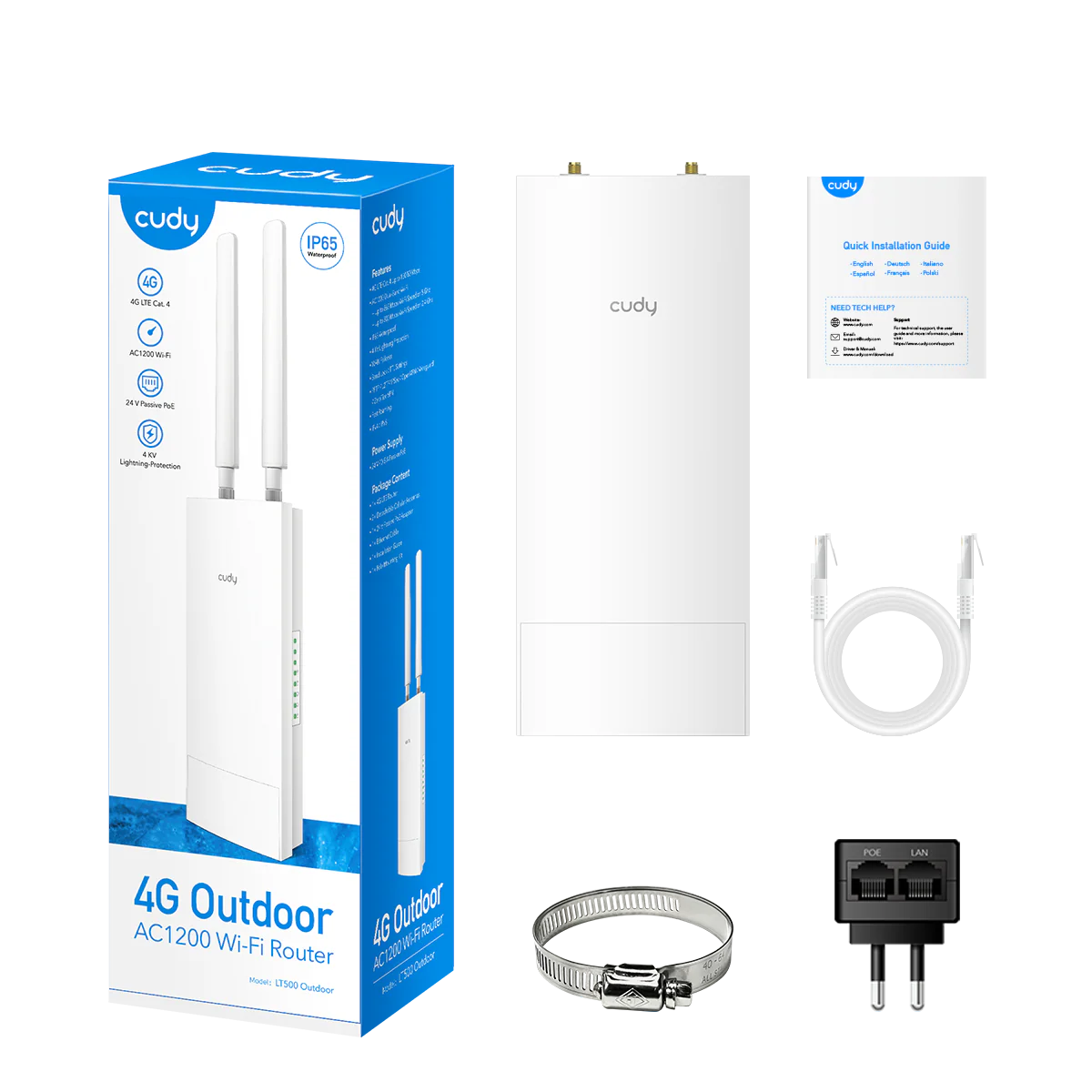 Cudy Outdoor 4G LTE Cat4 1200Mbps Router LT500 Outdoor - Image 8