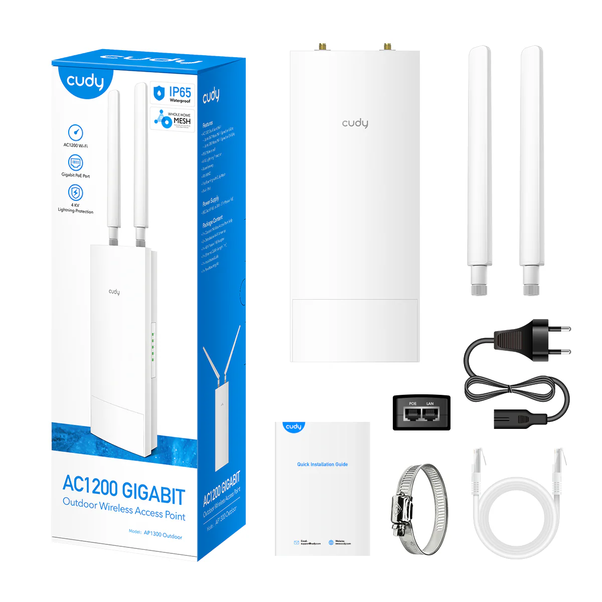 Cudy Outdoor AC1200 Gigabit PoE Wireless Access Point with Mesh (Includes PoE Injector) - Image 5