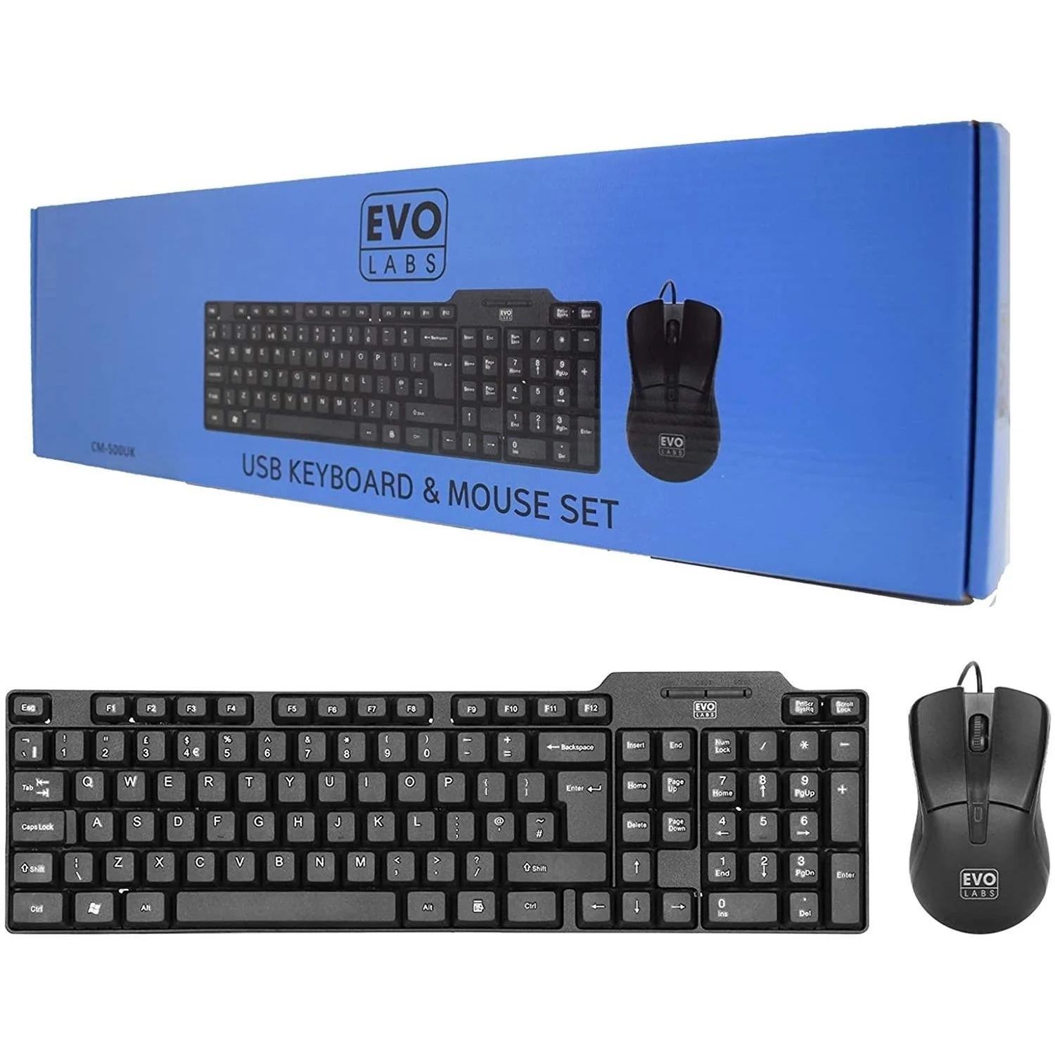 EVO LABS CM-500UK USB KEYBOARD AND MOUSE SET - - Image 2