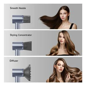 Laifen Swift Special - High Speed Hairdryer with 3 Nozzles (Silver Blue) - Image 5
