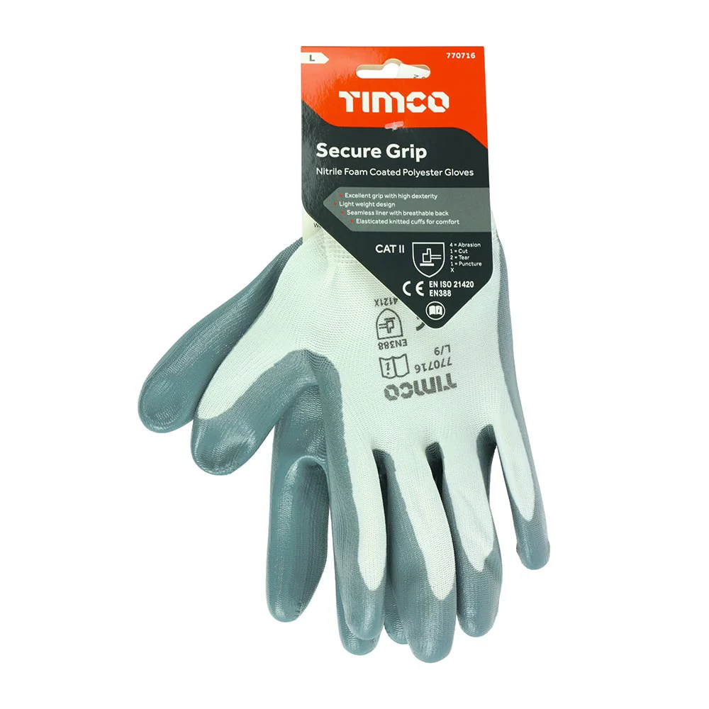 Large - Secure Grip Gloves Lightweight Wet/Dry Grip - Image 2