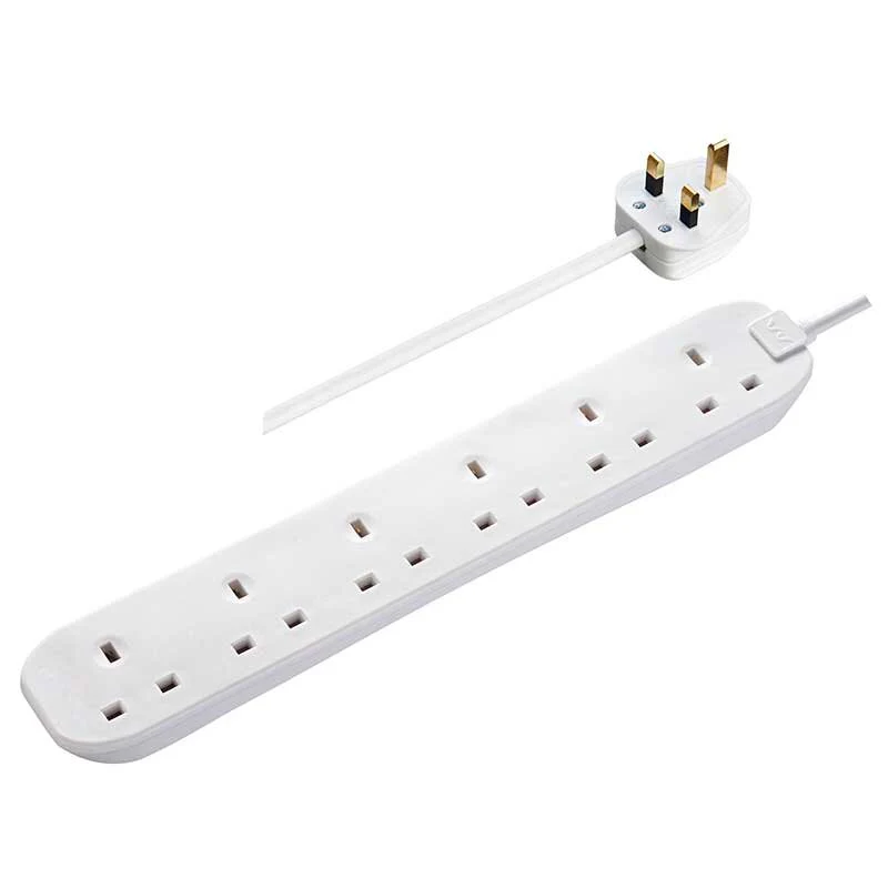 Masterplug Basics 6 Socket 2-metre 13amp Extension Lead