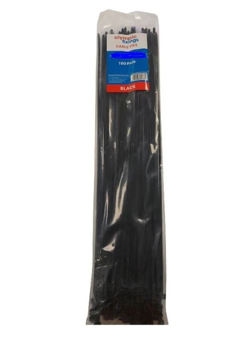Pack Qty: 100 - 380 X 4.8mm Black Cable Ties