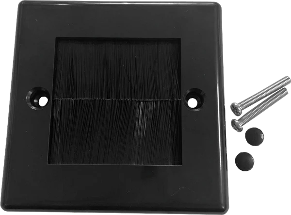 PROception - Single Gang Brush Wall Plate - Black