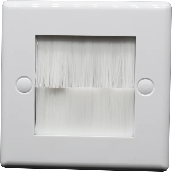 PROception - Single Gang Brush Wall Plate - White