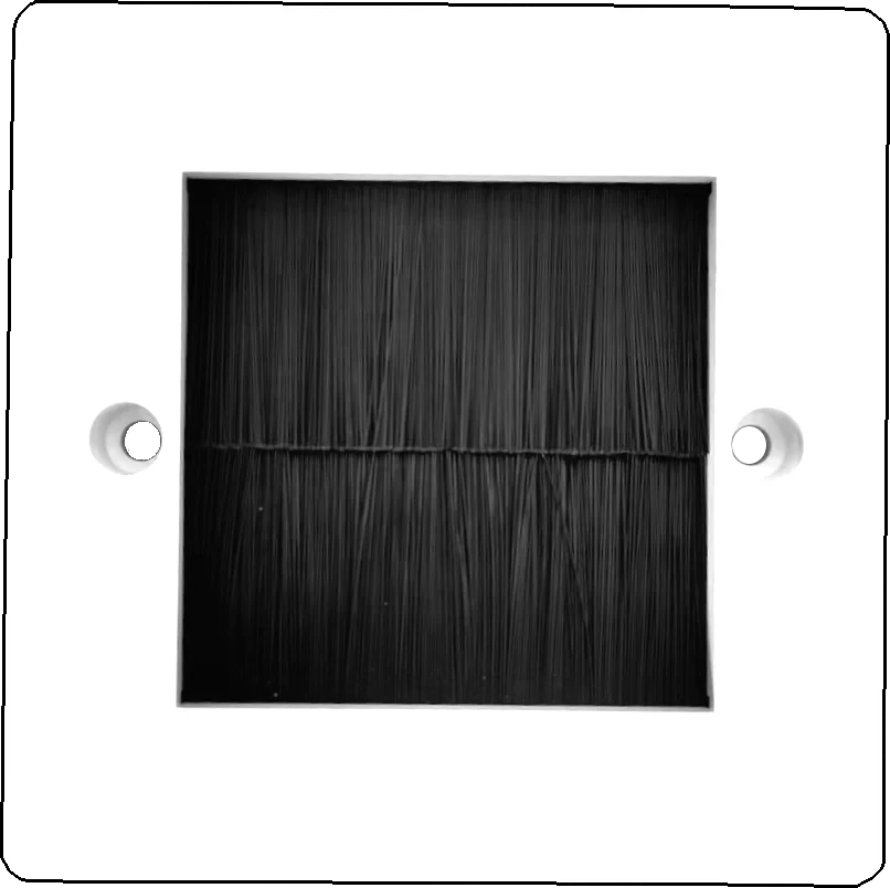 PROception - Single Gang Brush Wall Plate - White with Black Brush - Image 2
