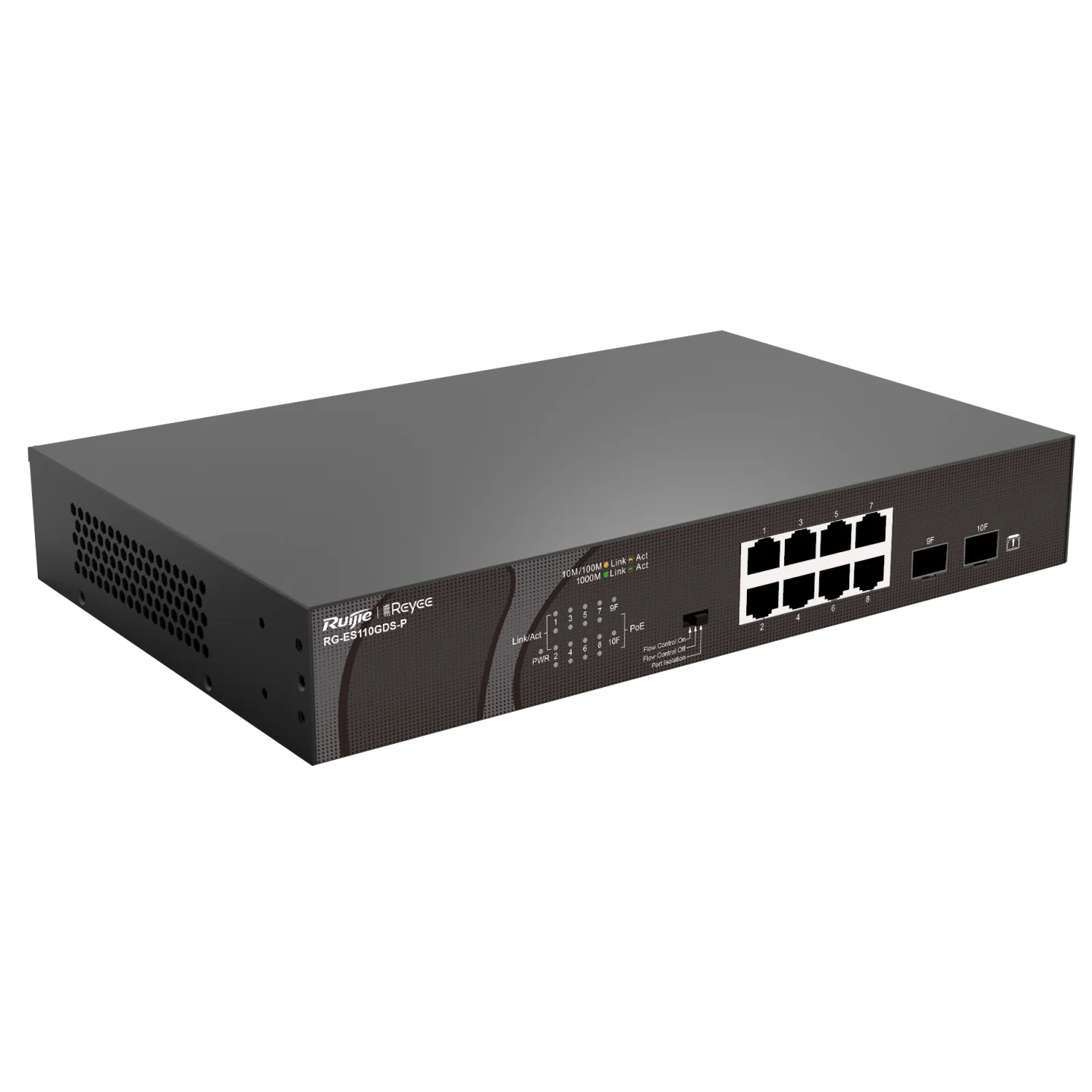 Reyee 10 Port Gigabit PoE+ Switch 8 Ports GB PoE + 2 SFP Ports, 120W
