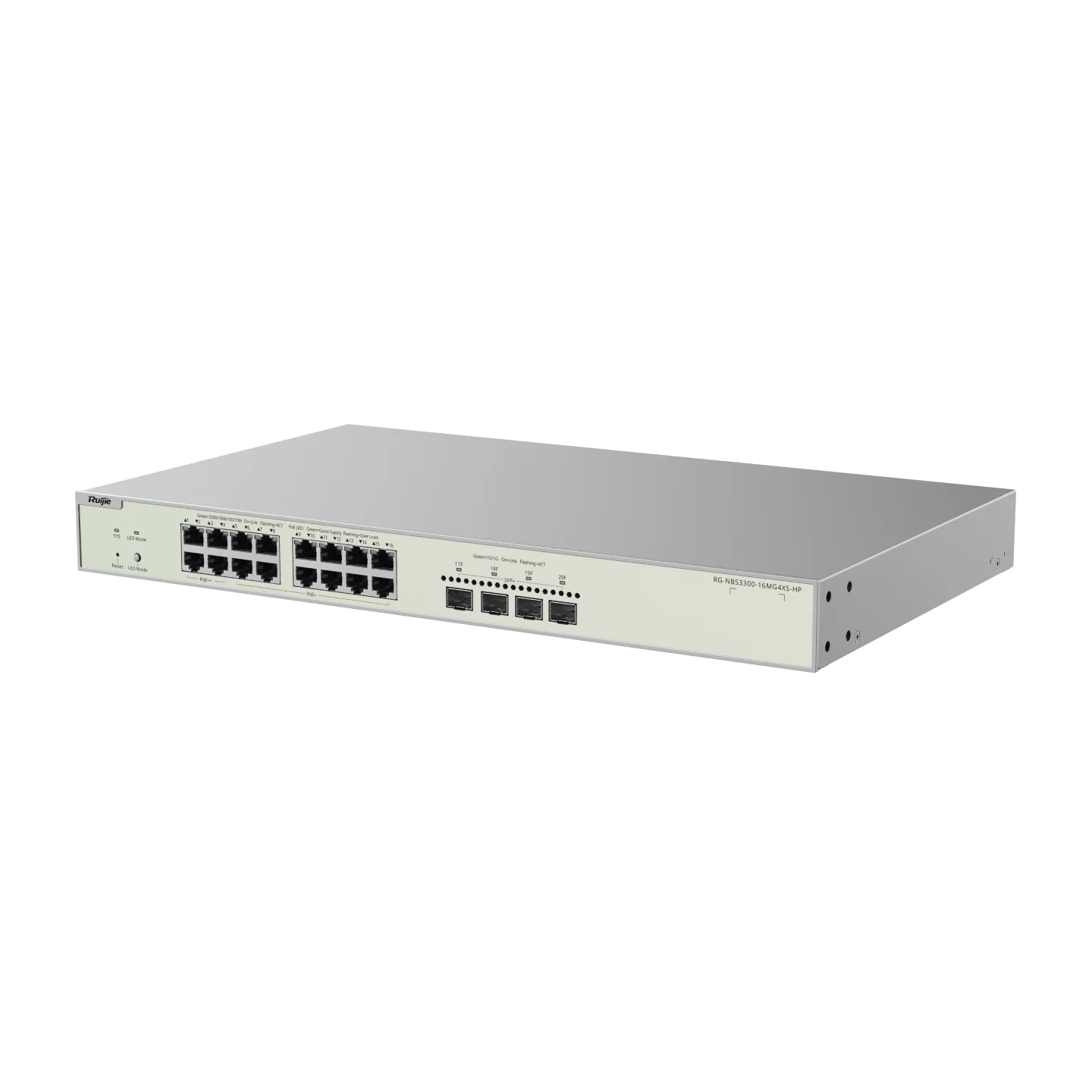 Reyee 16-Port Muti-Gigabit Layer 2 Managed Switch with 4 x PoE++ Ports, 12 x PoE+ Ports, and 4 x SFP+ Uplink Ports - Image 2