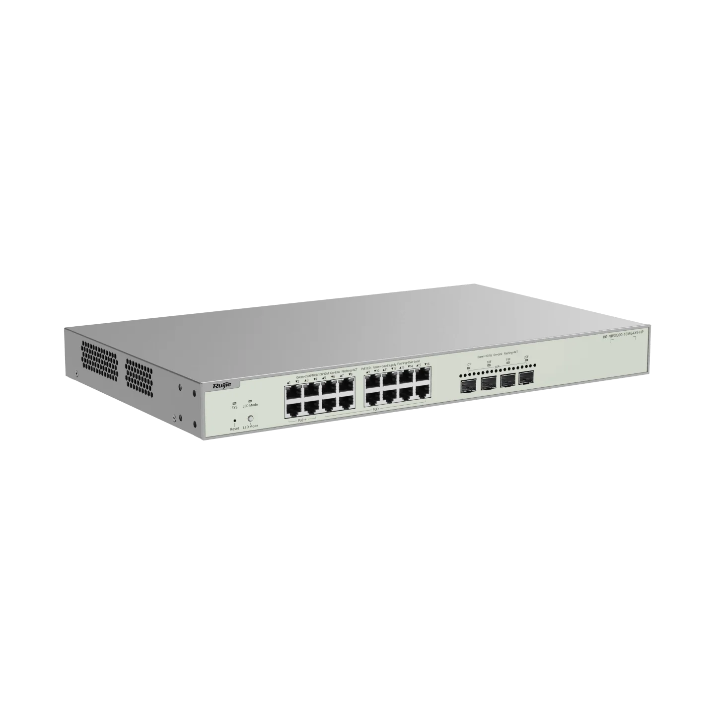 Reyee 16-Port Muti-Gigabit Layer 2 Managed Switch with 4 x PoE++ Ports, 12 x PoE+ Ports, and 4 x SFP+ Uplink Ports - Image 4