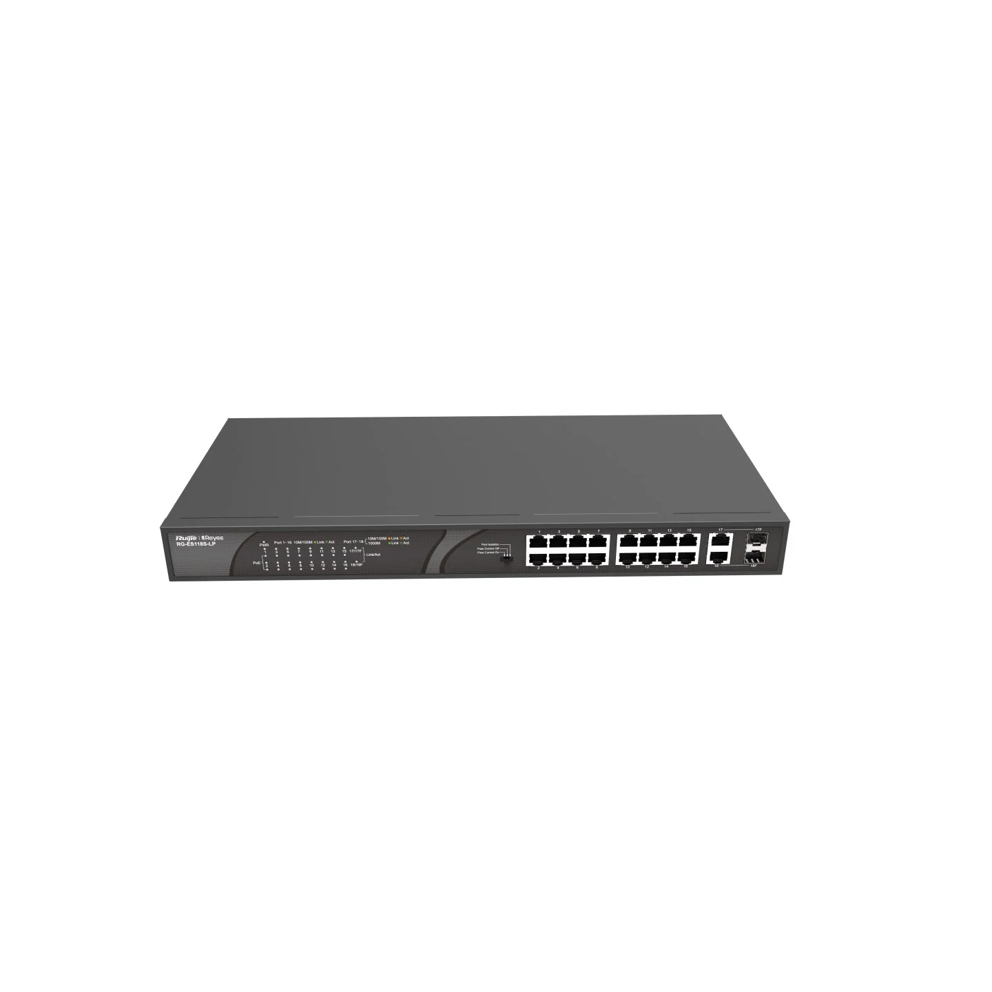 Reyee 18 Port 100Mbps PoE+ Switch 16 Ports PoE + 2 GE + 2 SFP Ports, 120W - Image 2