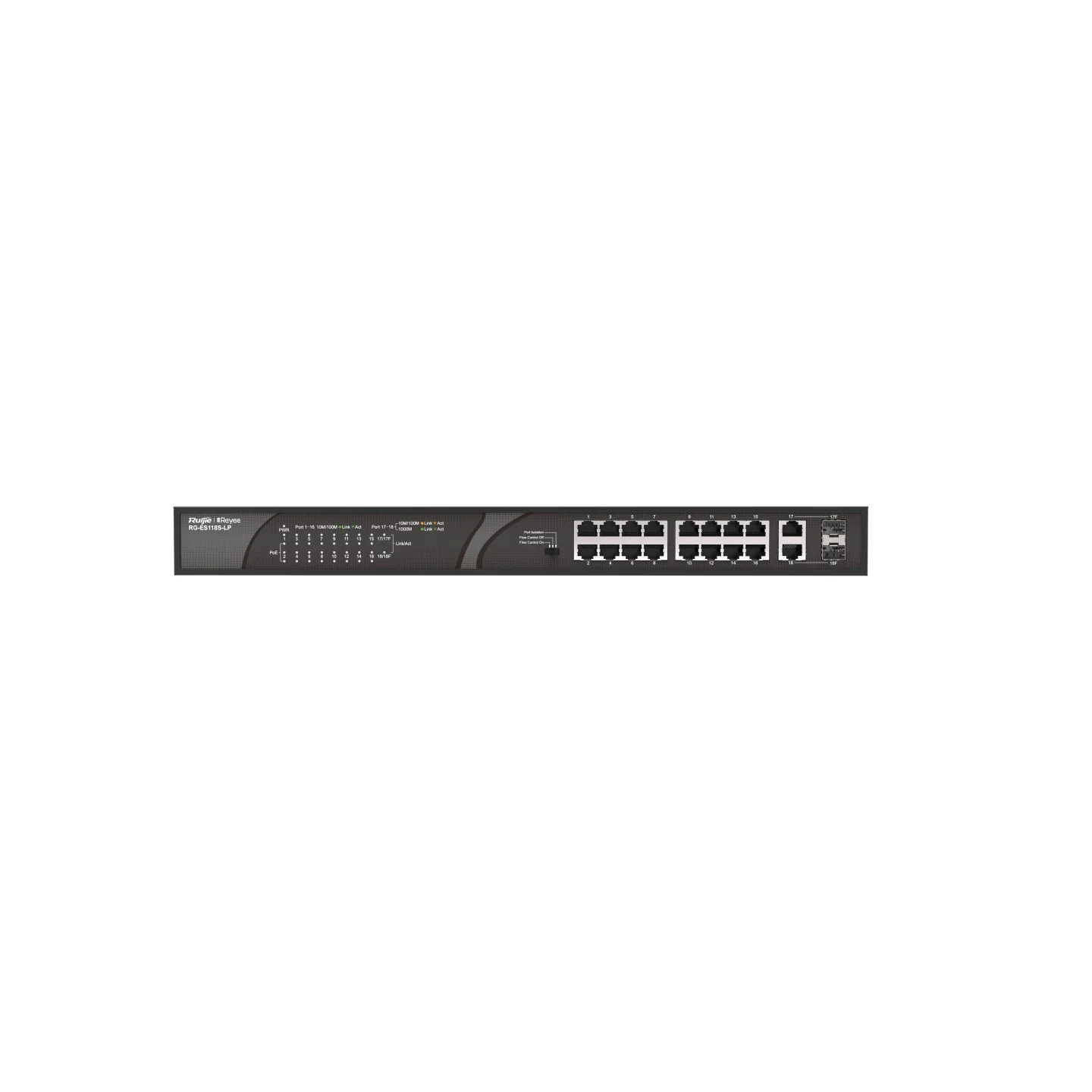 Reyee 18 Port 100Mbps PoE+ Switch 16 Ports PoE + 2 GE + 2 SFP Ports, 120W - Image 3