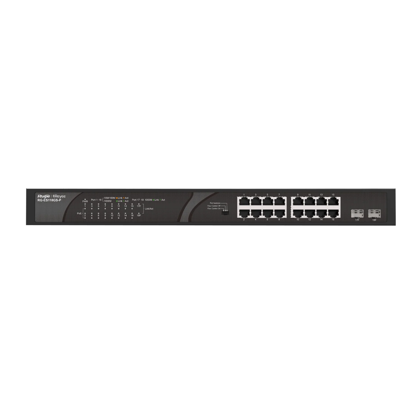 Reyee 18 Port Gigabit PoE+ Switch 16 Ports PoE + 2 SFP Ports, 274W - Image 2