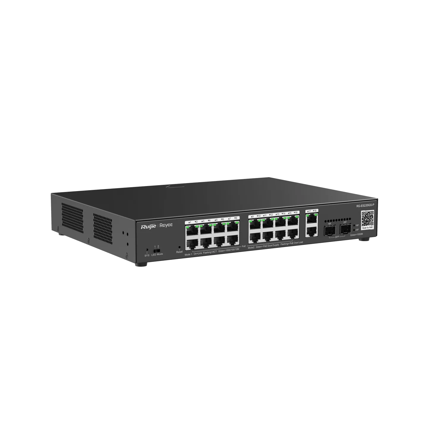 Reyee 20 Port Gigabit PoE+ Smart Switch / 2 SFP Ports - Cloud Managed, 250W - Image 2