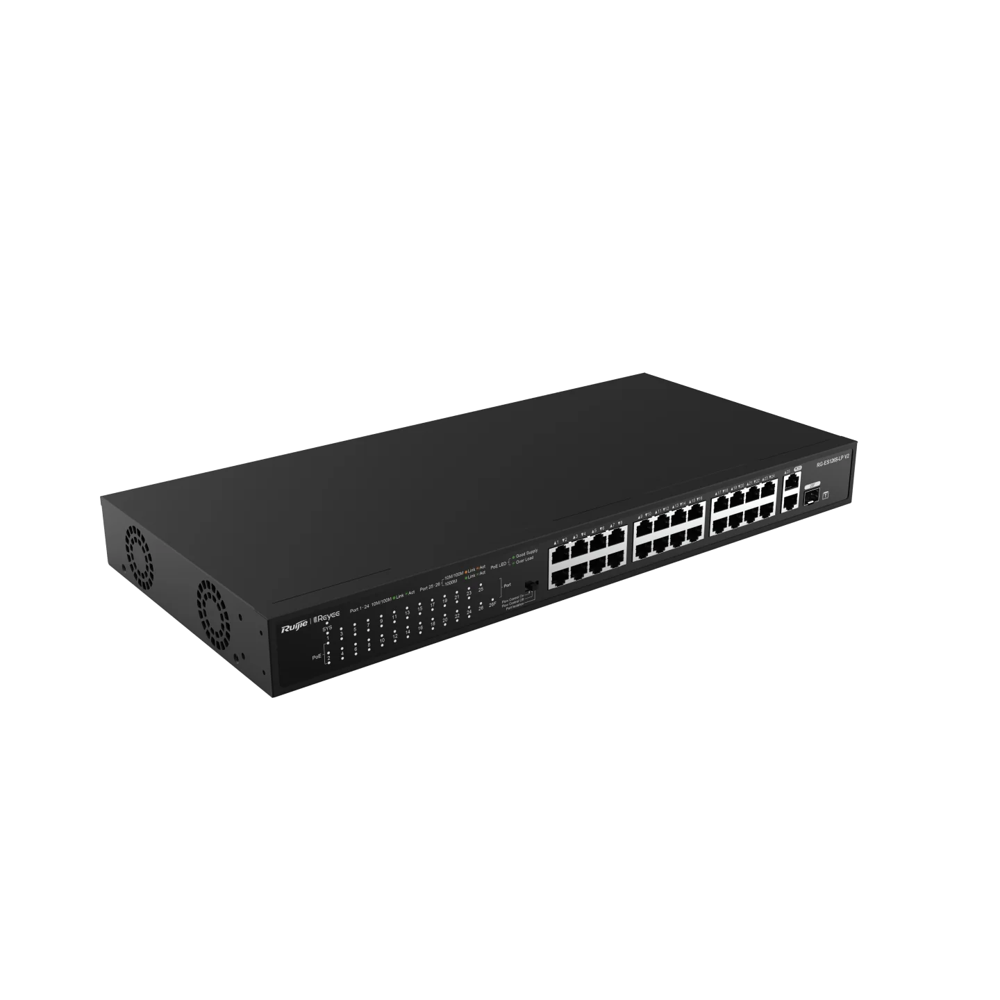 Reyee 24 Port 100Mbps PoE+ Switch 24 Ports PoE + 1 GBE + 1 SFP Port, 370W - Image 3