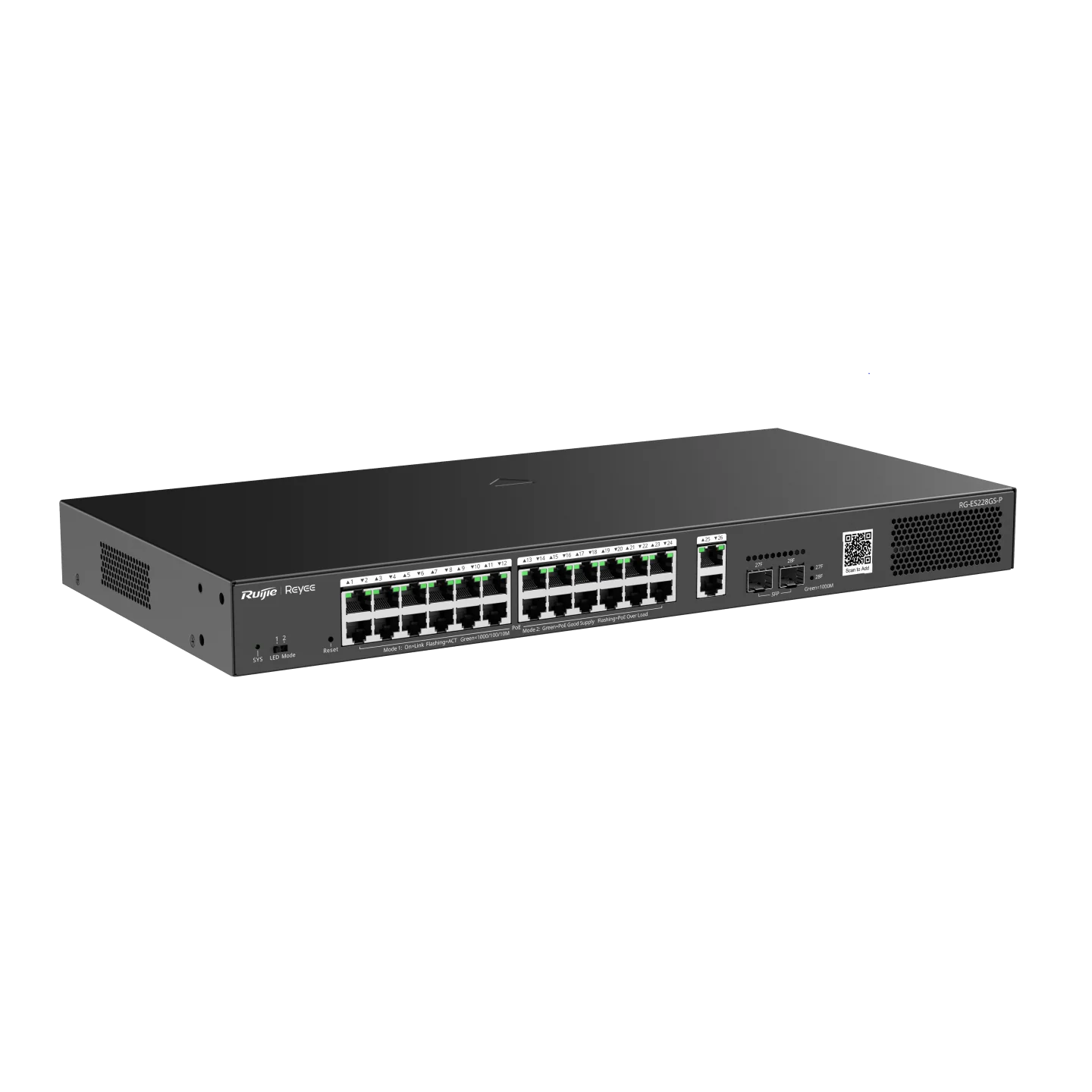 Reyee 28 Port Gigabit PoE+ Smart Switch / 2 SFP Ports - Cloud Managed Switch 370W - Image 3