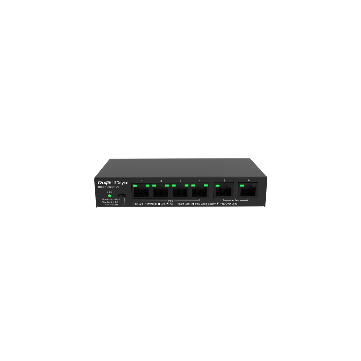 Reyee 6 Port 100Mbps PoE+ Switch, 54W - Image 2