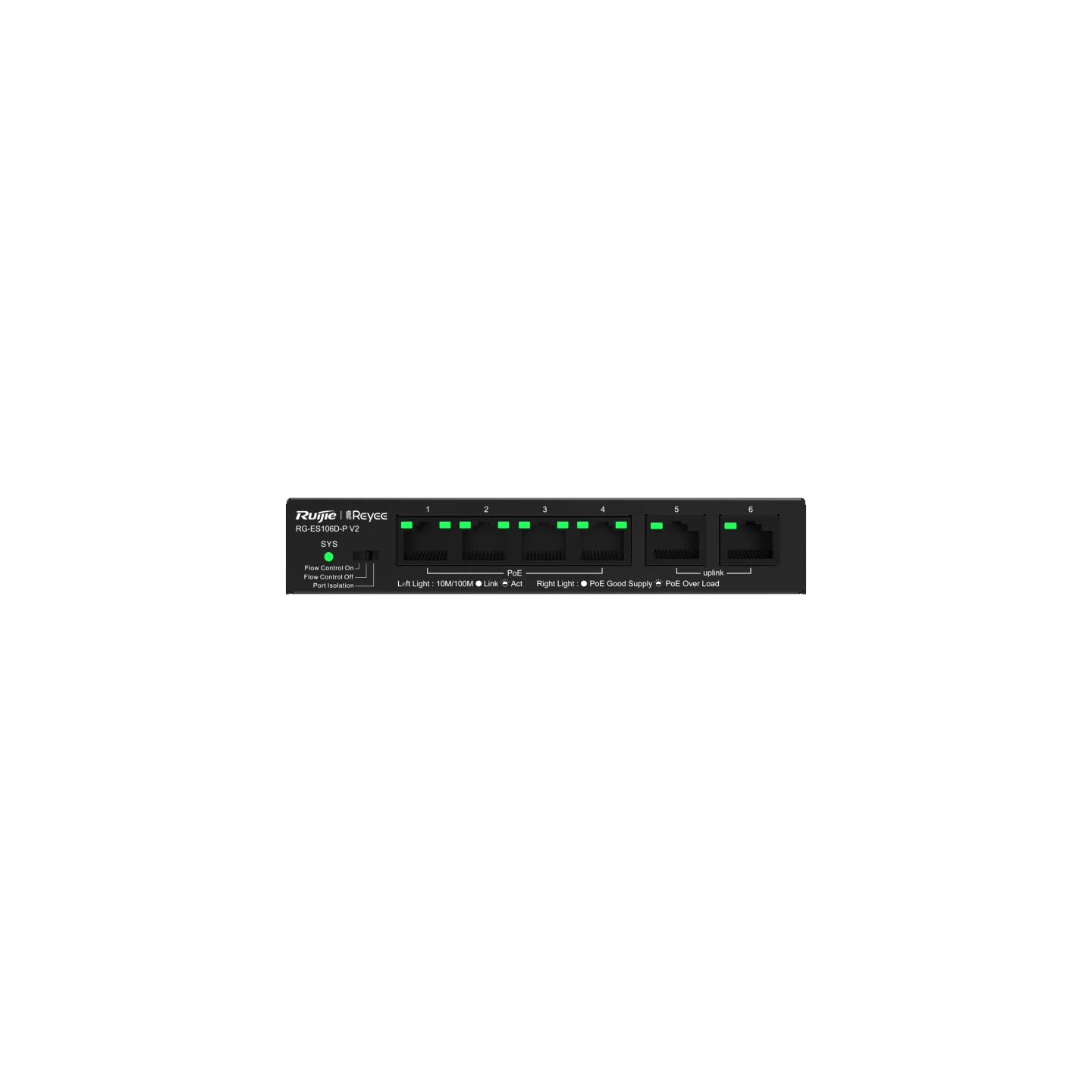 Reyee 6 Port 100Mbps PoE+ Switch, 54W - Image 3