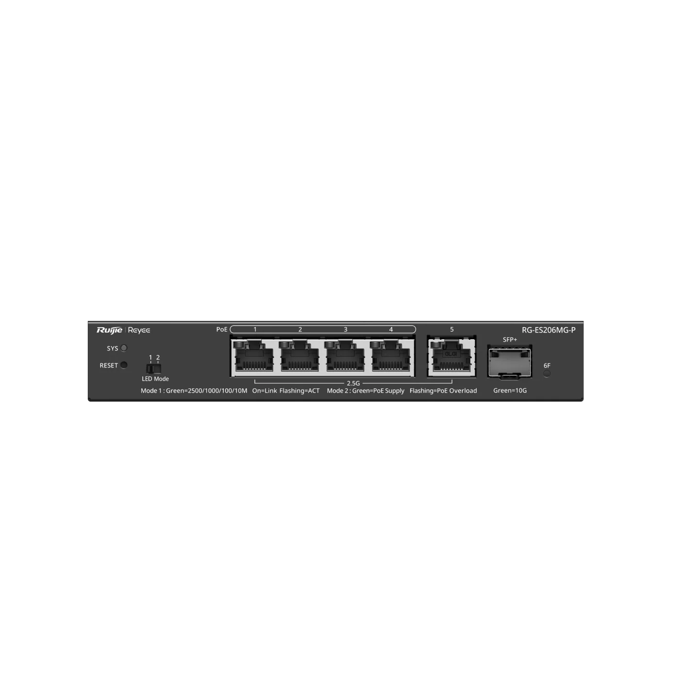 Reyee 6 Port 2.5G PoE+ Smart Switch with 10G SFP+ Port / Cloud Managed Switch, 70W
