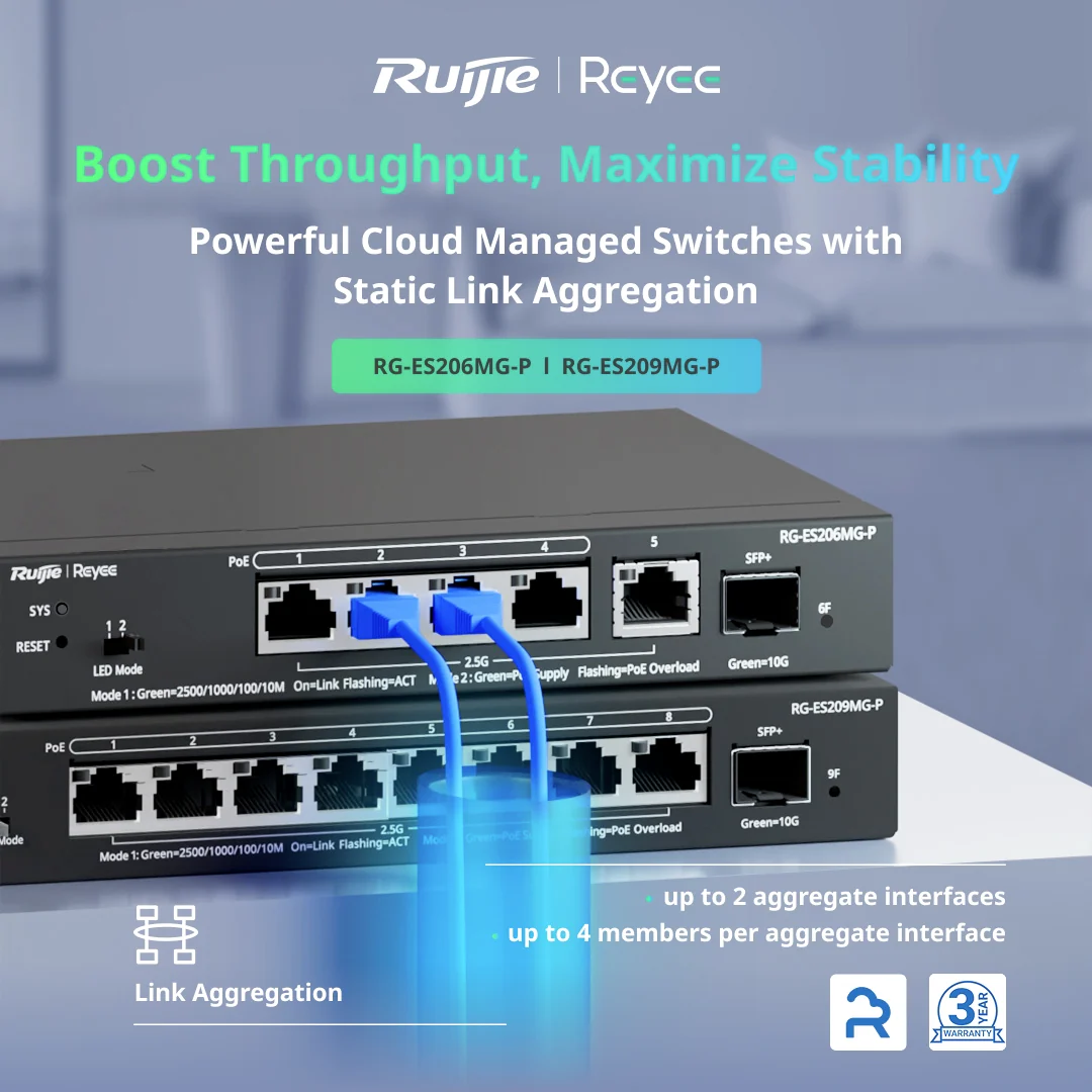 Reyee 6 Port 2.5G PoE+ Smart Switch with 10G SFP+ Port / Cloud Managed Switch, 70W - Image 6