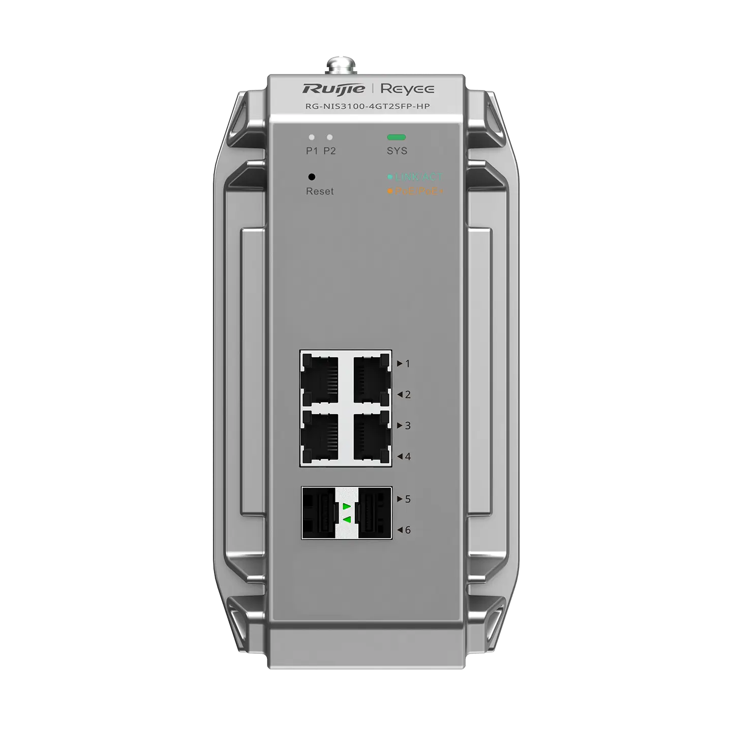 Reyee 6 Port Industrial Grade Gigabit Cloud Managed PoE+ Switch with 2 SFP Uplink, 120W - Image 4