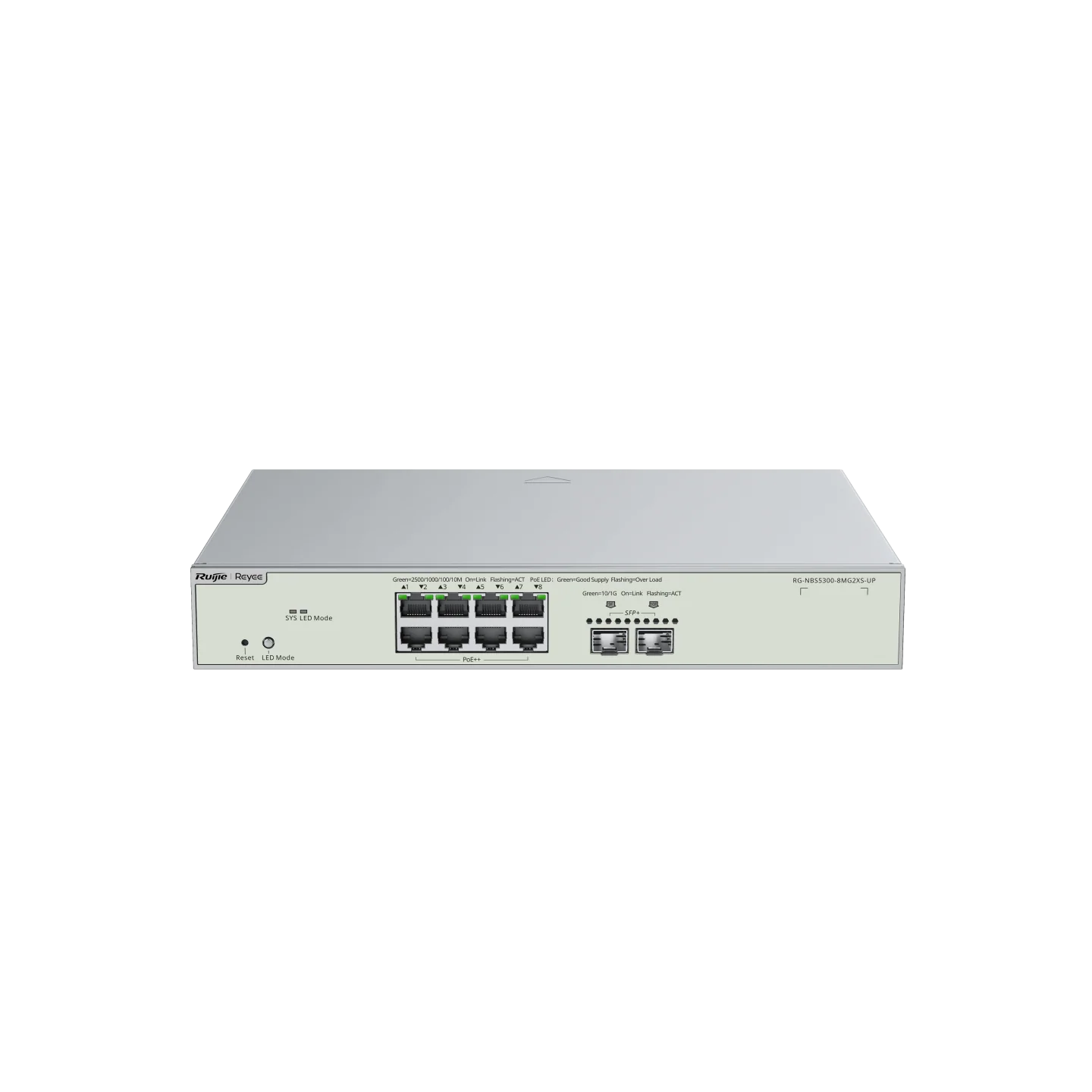 Reyee 8 Port 2.5G Layer 3 Cloud Managed PoE++ Switch, 2 x 10G SFP+ Uplink, 370W