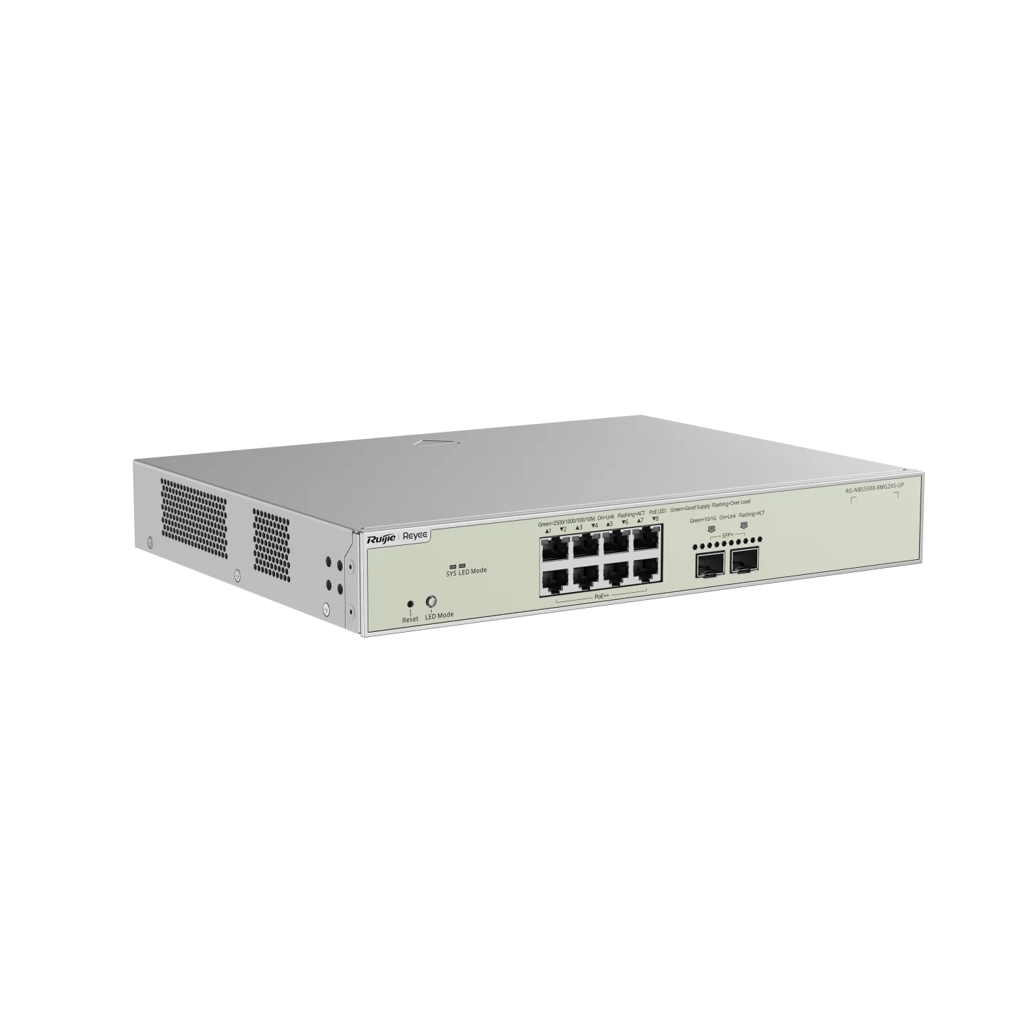 Reyee 8 Port 2.5G Layer 3 Cloud Managed PoE++ Switch, 2 x 10G SFP+ Uplink, 370W - Image 2