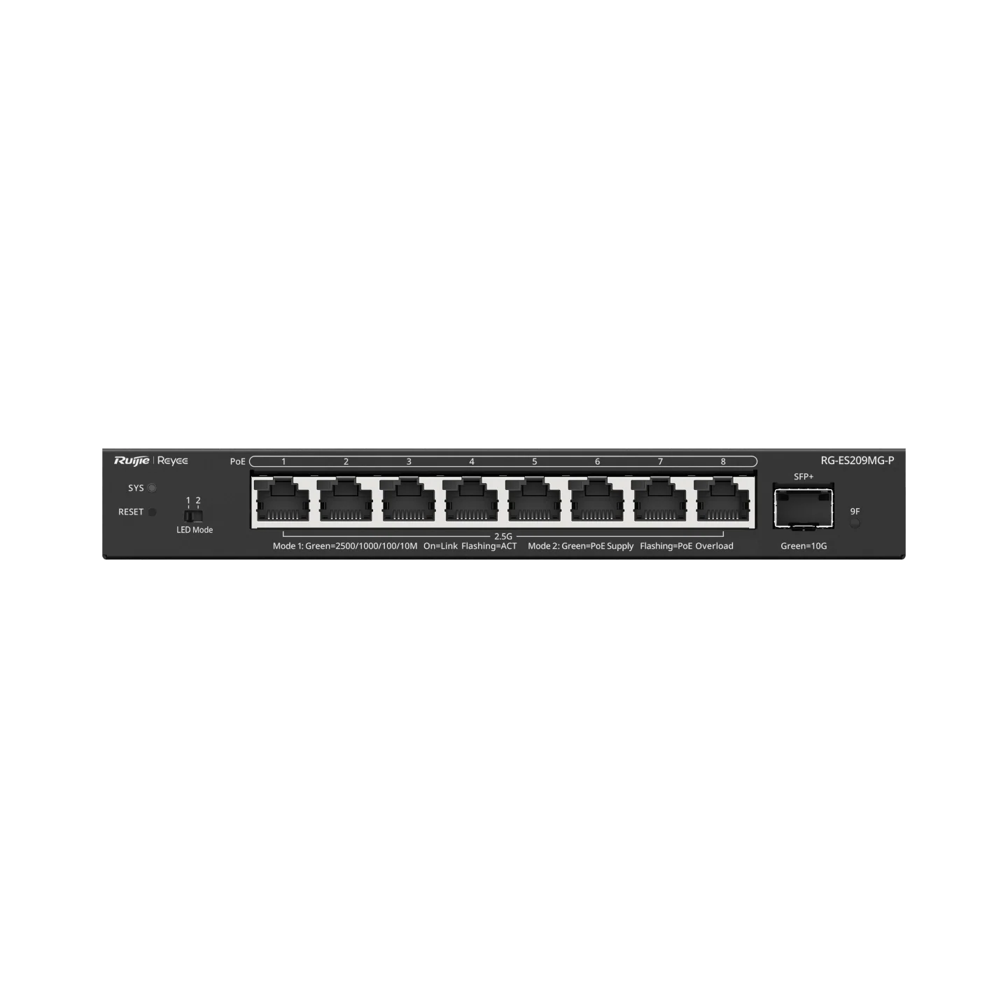 Reyee 9 Port 2.5G PoE+ Smart Switch with 10G SFP+ Port / Cloud Managed Switch, 130W - Image 2