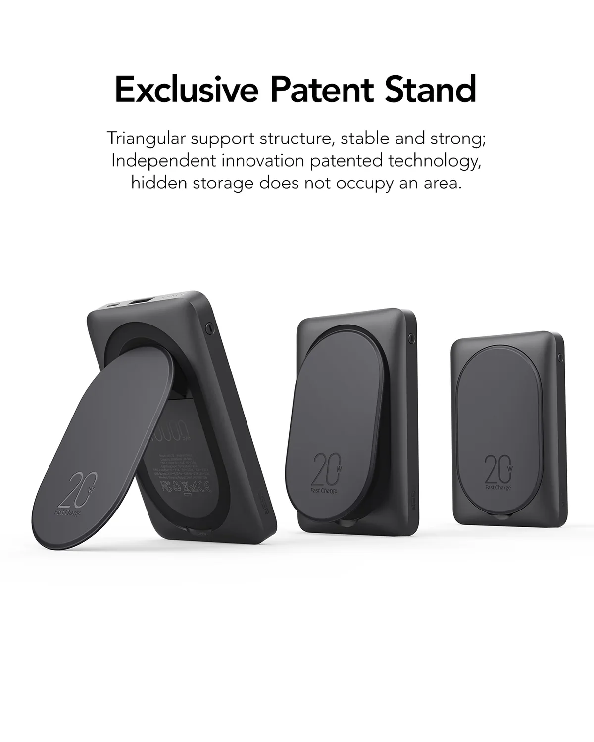 Veger 10,000mAh Powerbank, Magsafe 15W, PD20W, Built In Stand - Image 4