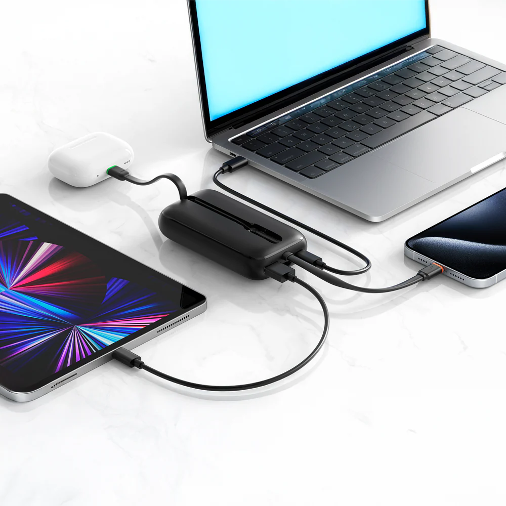 Veger 10,000mAh Powerbank, PD35W, Built In USB-C / Lightning Cables - Image 2
