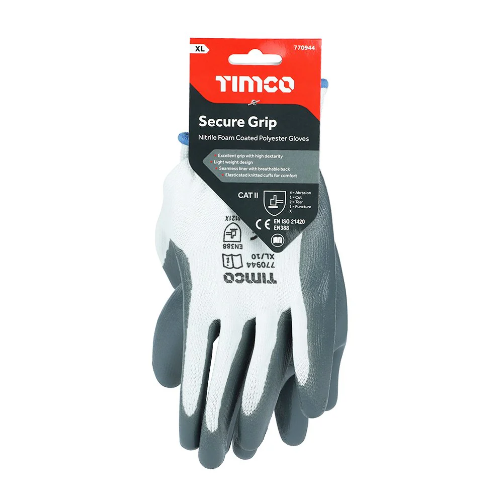 X Large - Secure Grip Gloves Lightweight Wet/Dry Grip - Image 2